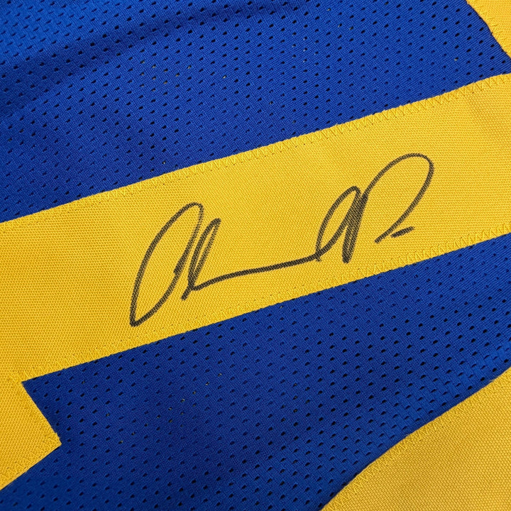 Autographed/Signed ORLANDO PACE HOF 16 St. Louis Blue Jersey JSA COA