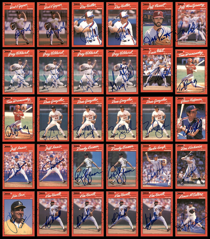1990 Donruss Baseball Autographed Signed Cards Lot Of 235