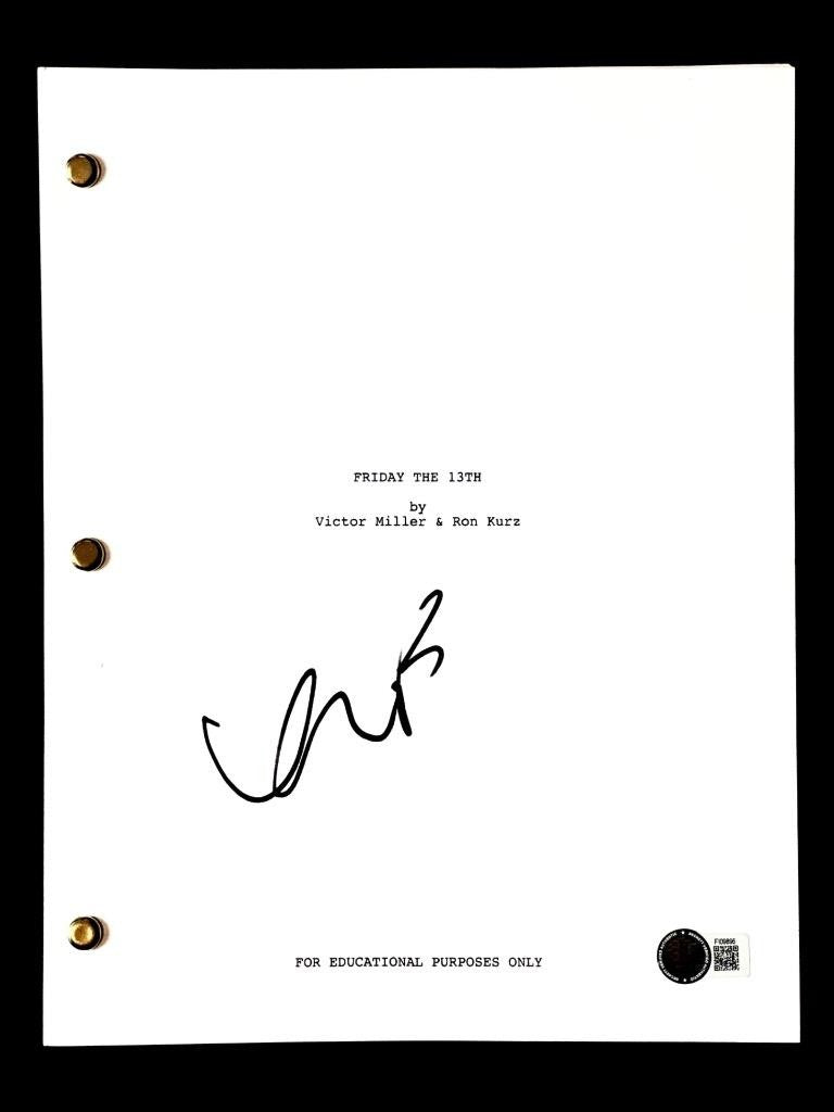 Kevin Bacon signed Friday the 13th full movie script autograph (B) ~ Beckett BAS