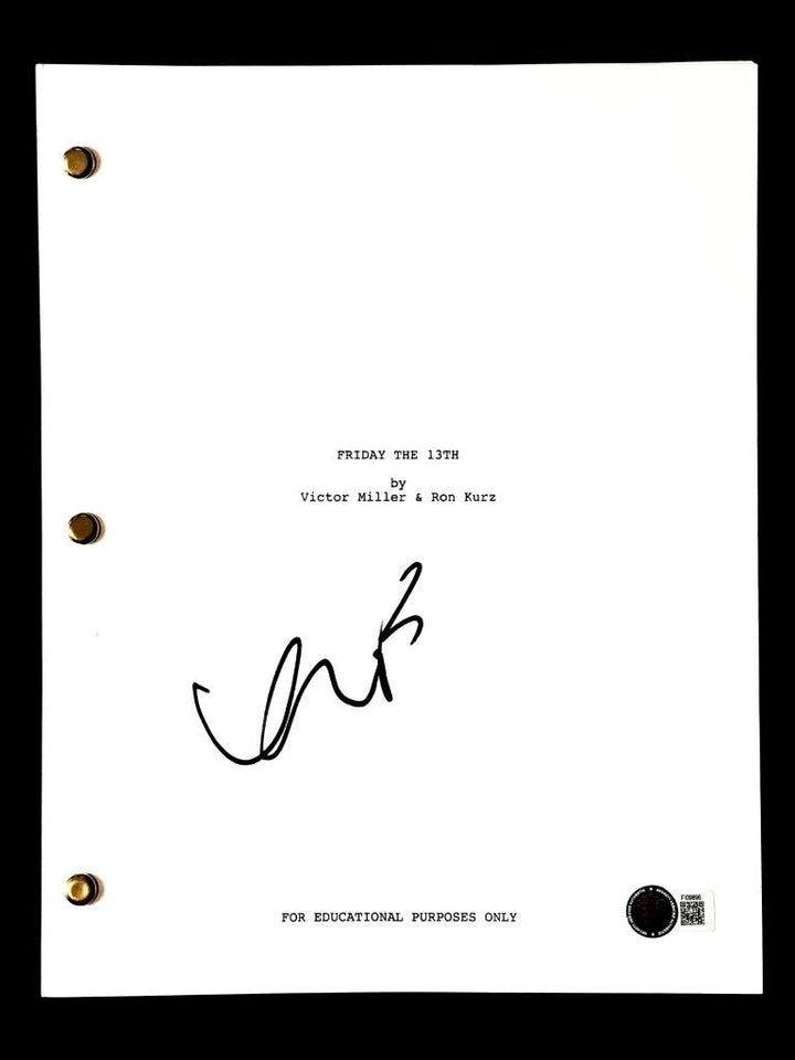 Kevin Bacon signed Friday the 13th full movie script autograph (B) ~ Beckett BAS