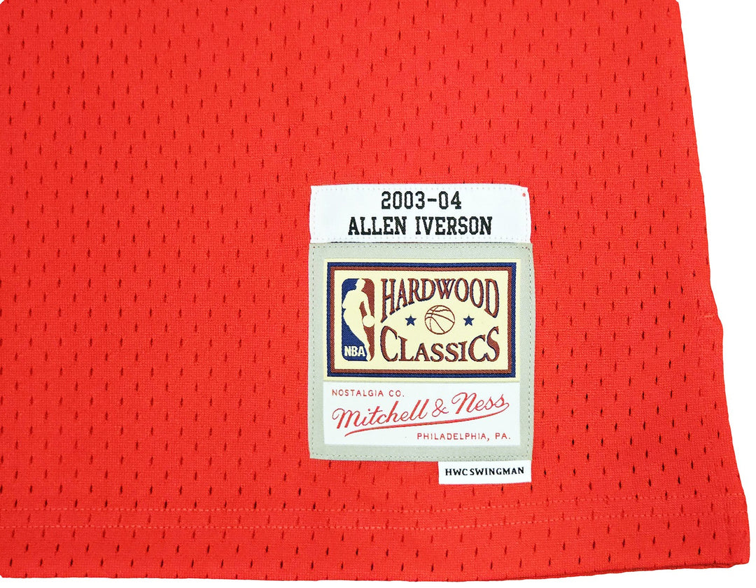 76ers Allen Iverson Auto White Red Auth Mitchell Ness 03 Swingman Jersey 2X BAS