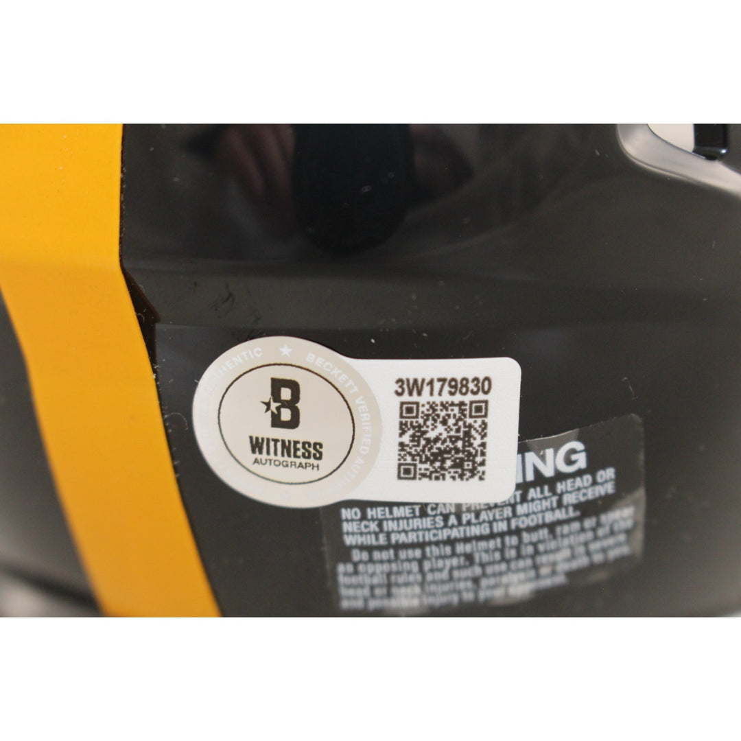 Kaleb Johnson Autographed Iowa Hawkeyes Mini Helmet Beckett Witness 51713