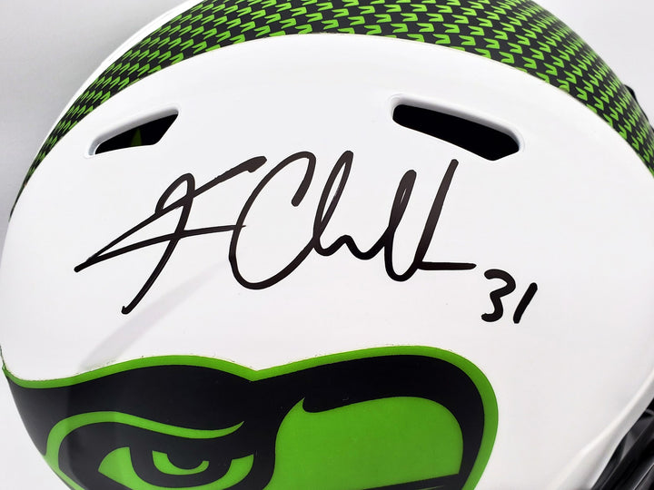 Kam Chancellor Auto Seahawks Lunar Eclipse White Full Size Rep Speed Helmet