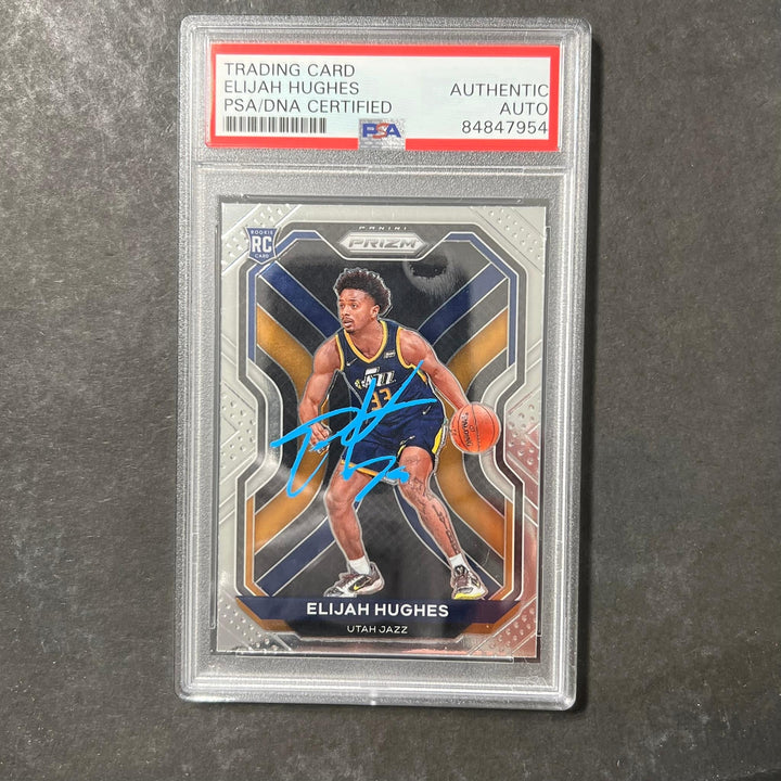 2020-21 Panini Prizm #271 Elijah Hughes Signed AUTO Grade PSA Slabbed RC Jazz