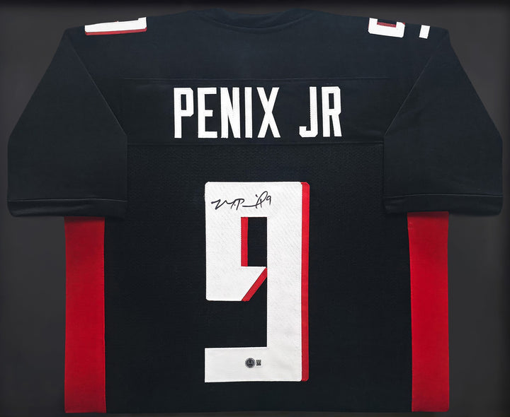 Atlanta Falcons Michael Penix Jr Signed Framed Black Jersey Beckett BAS Witness