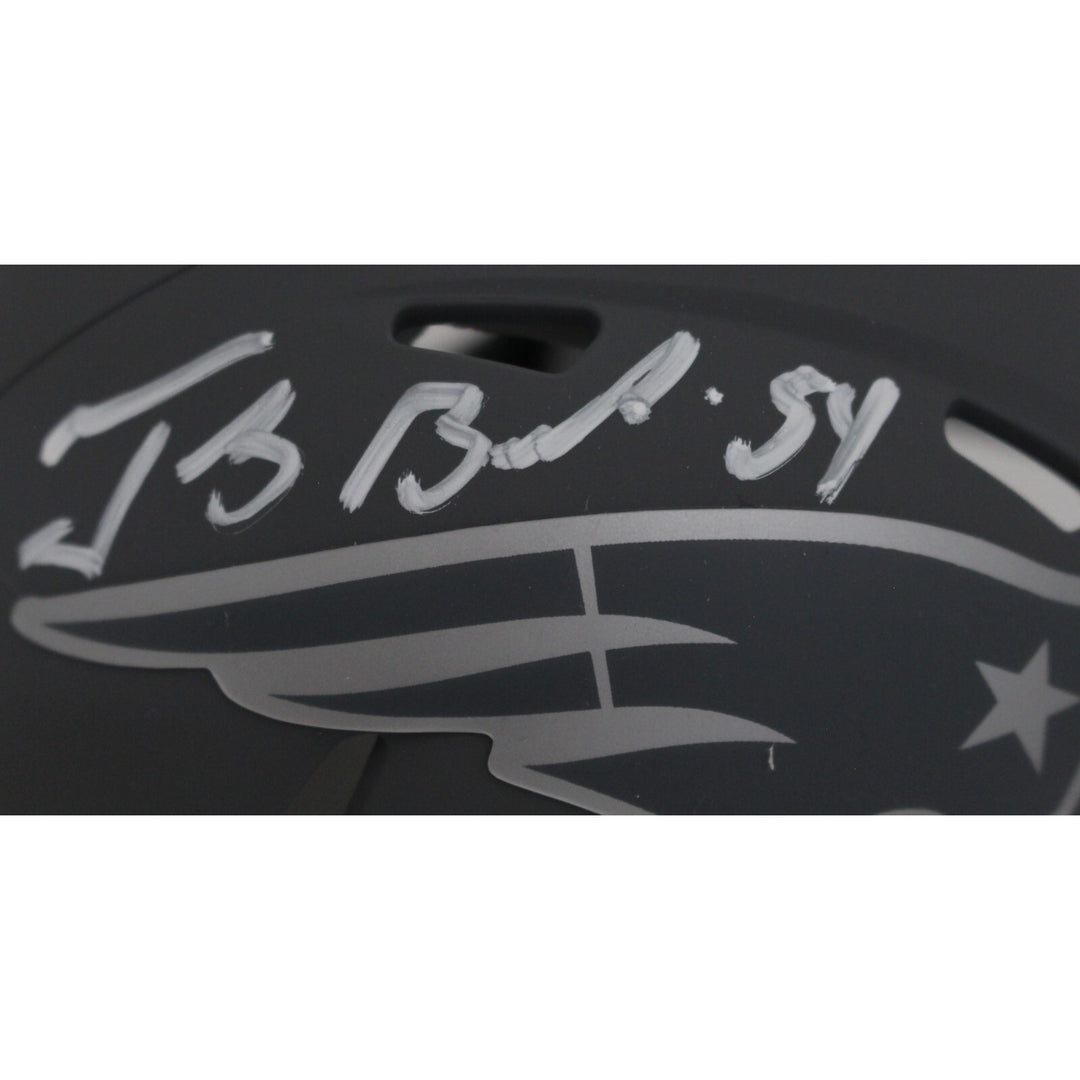 Tedy Bruschi Autographed New England Patriots Slate Mini Helmet Beckett 46972