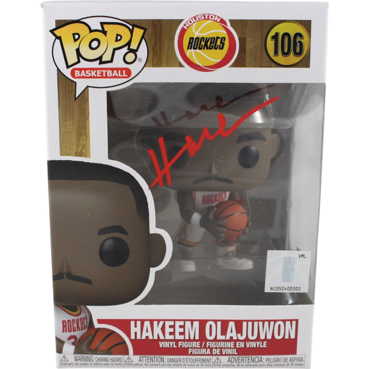 Hakeem Olajuwon Autographed Houtson Rockets Funko Pop! #106 Beckett 50341