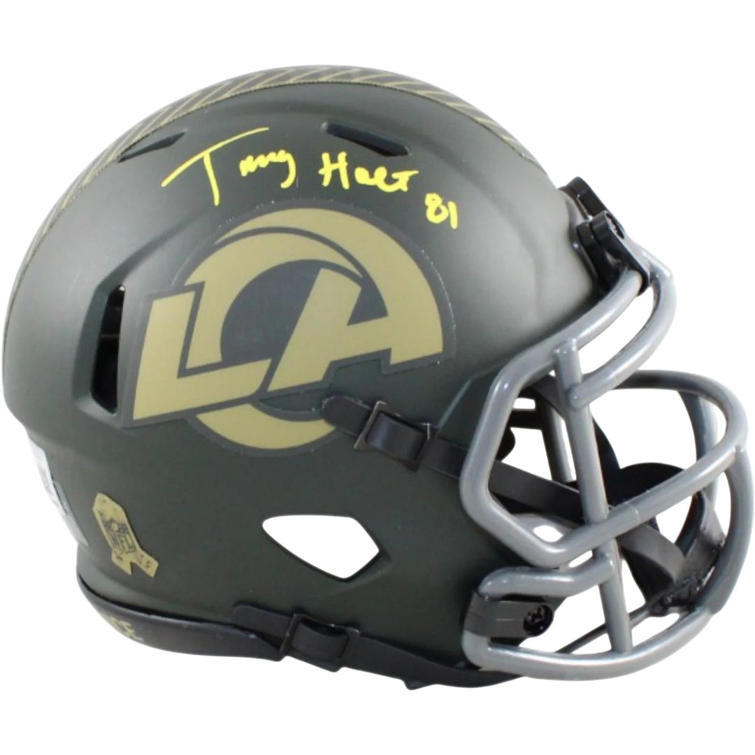 Torry Holt Autographed Los Angeles Rams Mini Helmet 25 STS Beckett WIT 58582