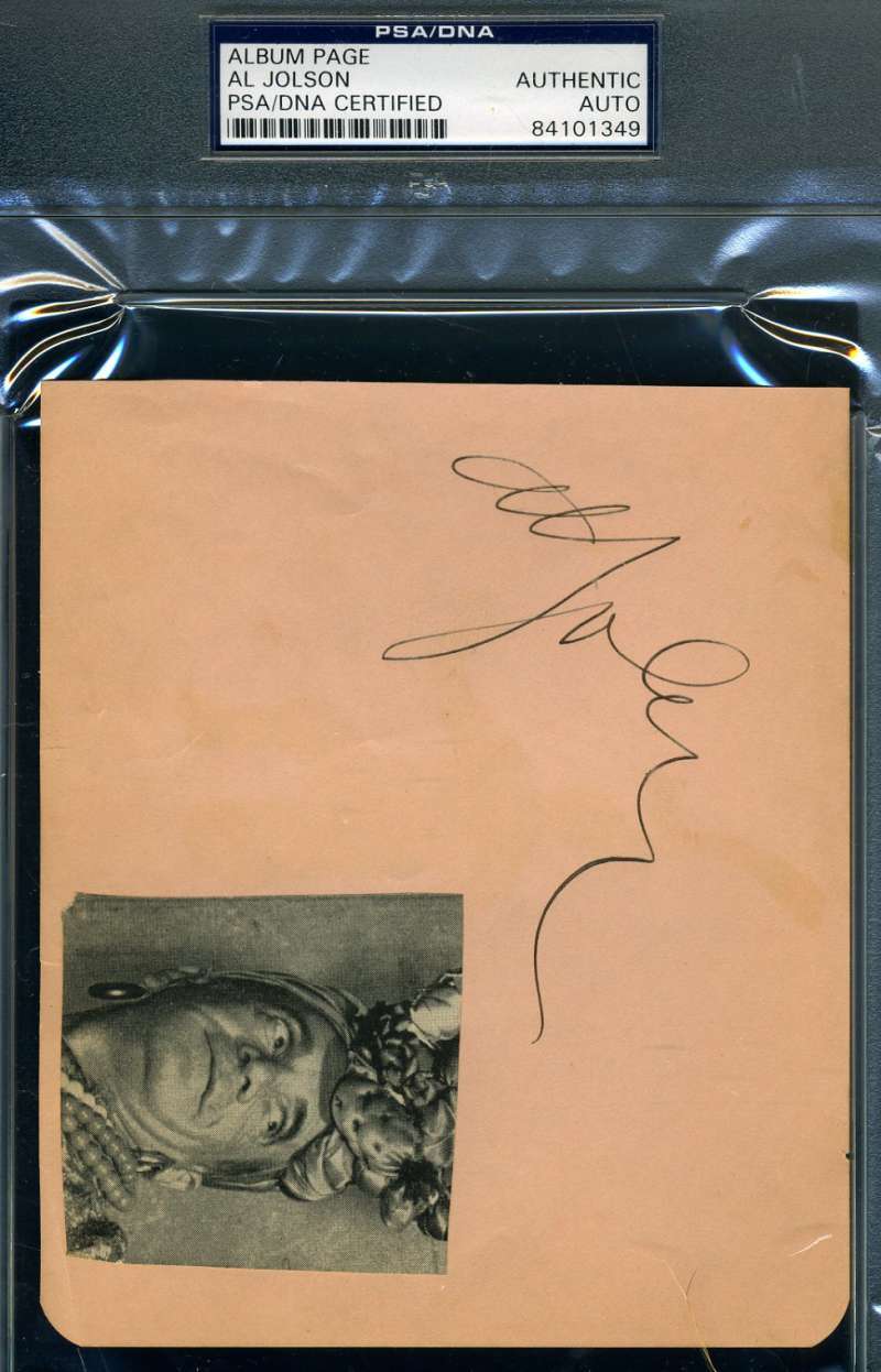 Al Jolson Signed Psa Dna Coa Album Page Autograph Authentic