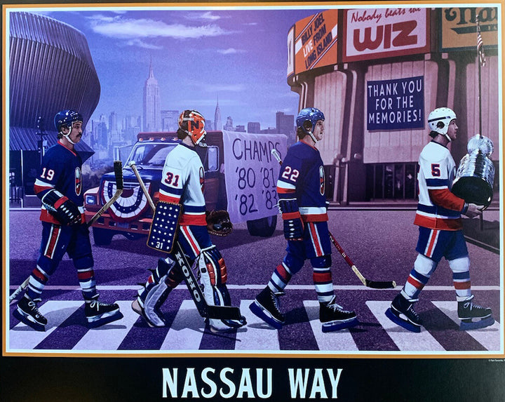 NY Islanders Nassau Coliseum Stanley Cup Litho Photo Framed Mike Bossy Trottier