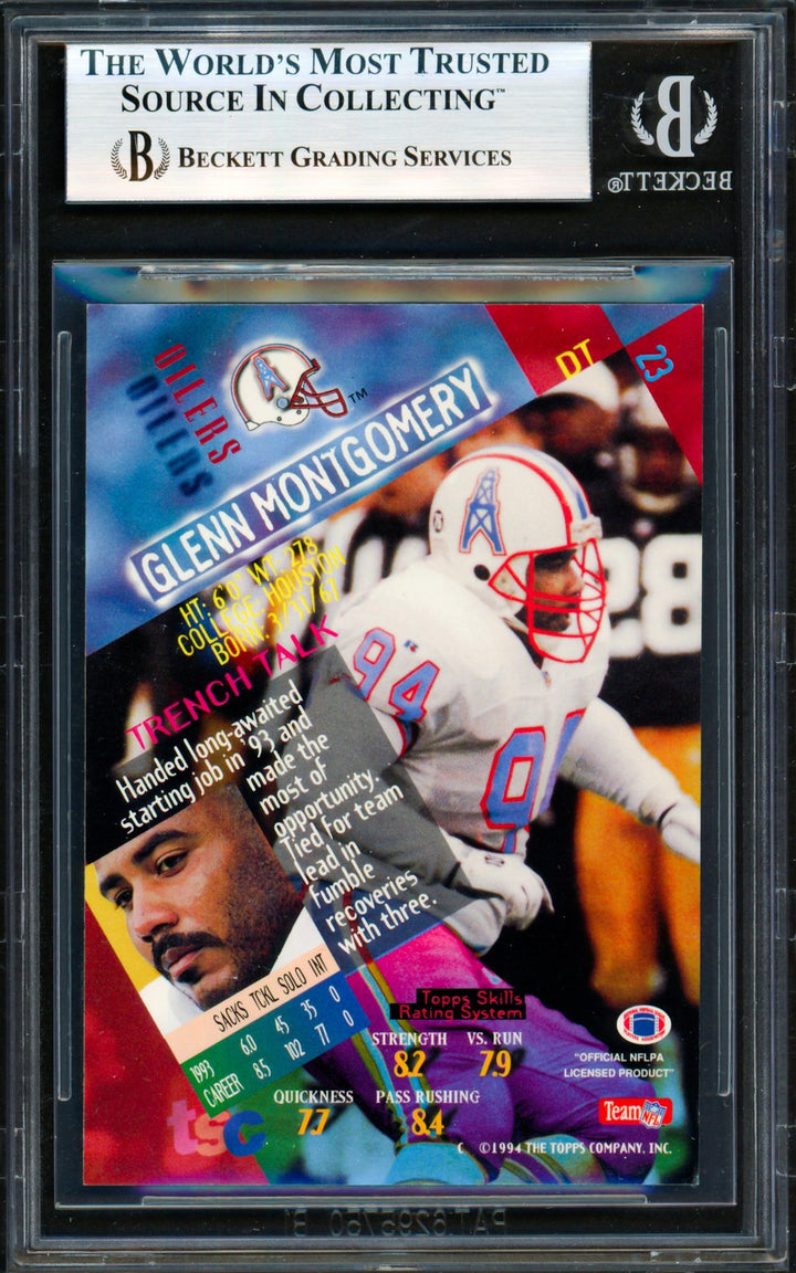 Glenn Montgomery Signed 1994 Stadium Club RC #23 Oilers Beckett #19958523 Card