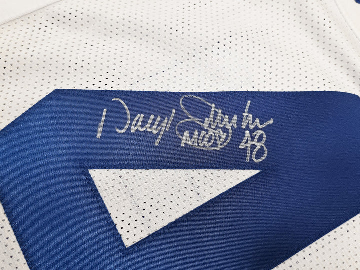 Dallas Cowboys Daryl Johnston Signed White Jersey "Moose" Beckett