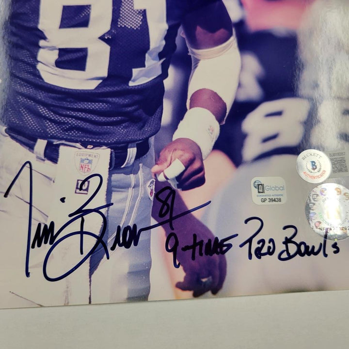 Tim Brown autograph "9 Time Pro Bowls" signed Raider 8x10 photo BAS Beckett Holo