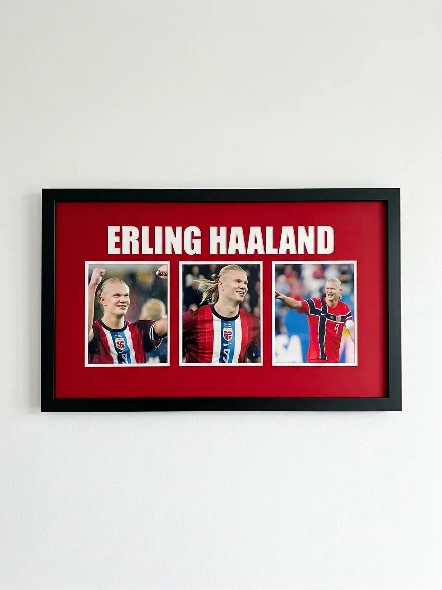 Erling Haaland Norway Soccer 3-Photo Display