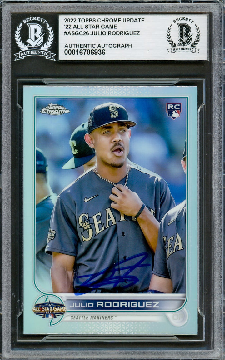 Julio Rodriguez Auto 2022 Topps Chrome Update All Star Refractors RC ACGC-26 BAS