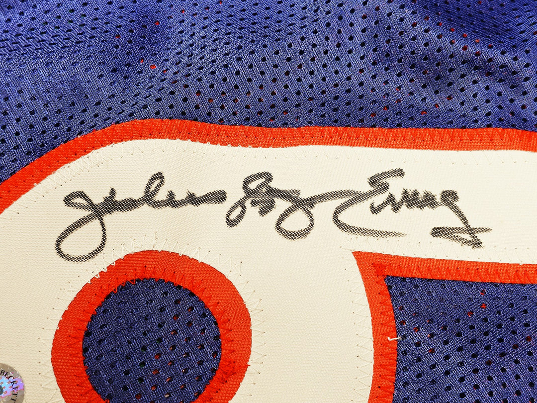 Philadelphia 76ers Julius "Dr. J" Erving Auto Signed Blue Jersey Beckett Witness