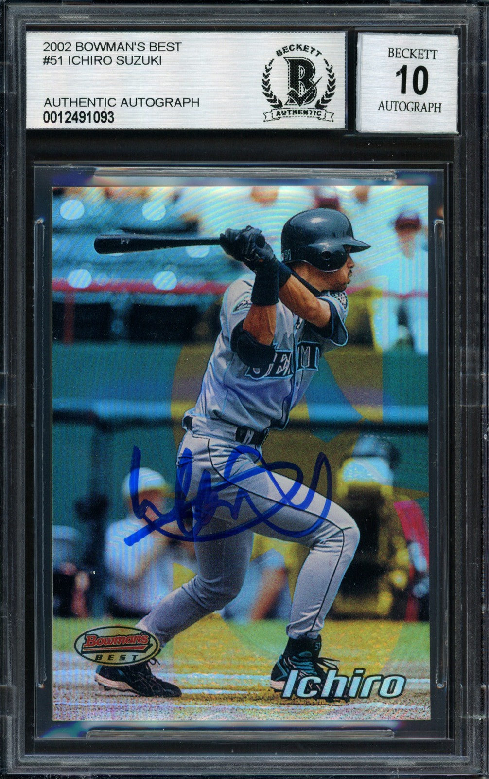 Ichiro Suzuki Auto 2002 Bowman's Best Card 51 Mariners Auto 10 Beckett #12491093