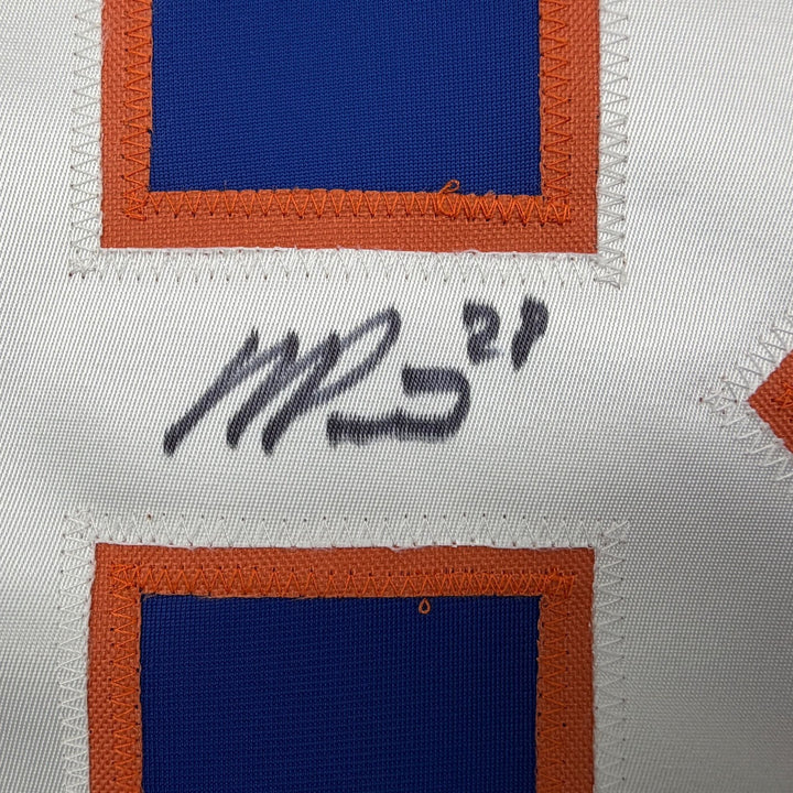 Autographed/Signed Alexander Romanov New York Blue Hockey Jersey JSA COA