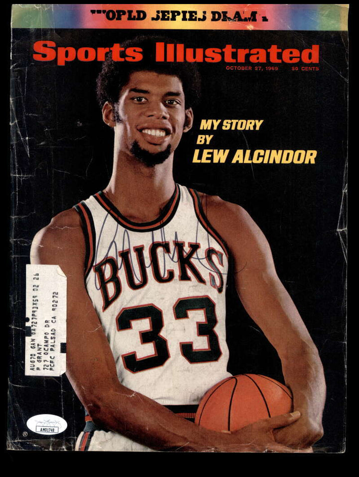 Kareem Abdul-Jabbar JSA Coa 1970`s Signed Sports Illustrated Magazine Cover Auto