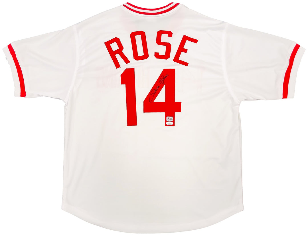 Cincinnati Reds Pete Rose Autographed Signed White Jersey JSA