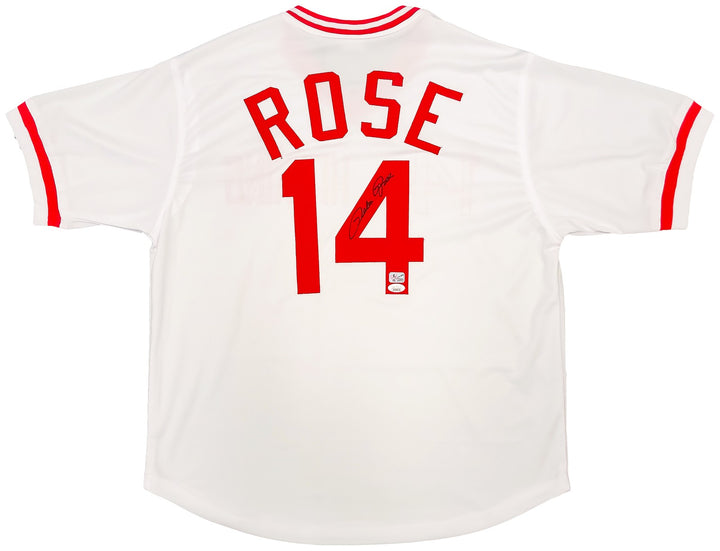 Cincinnati Reds Pete Rose Autographed Signed White Jersey JSA