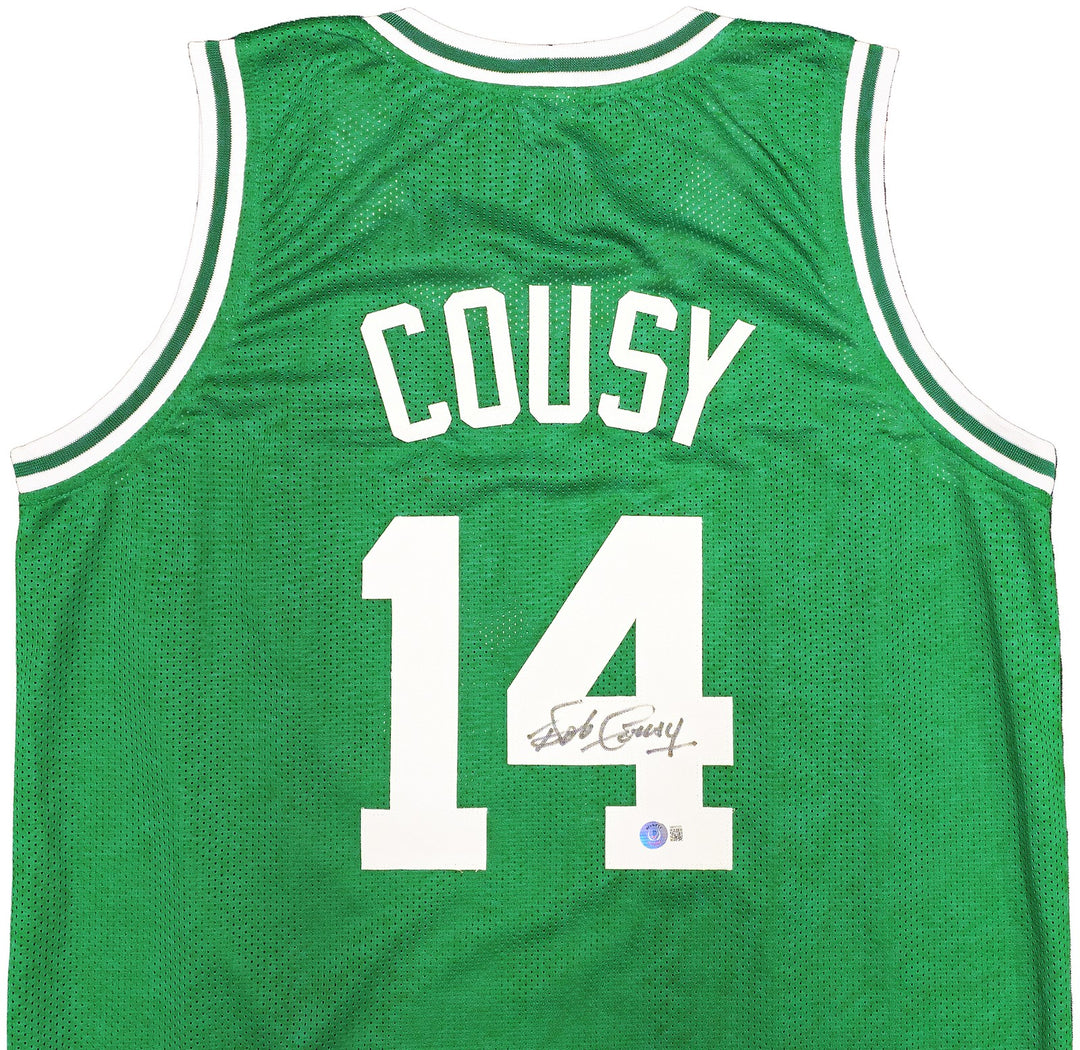 Boston Celtics Bob Cousy Signed Green Jersey Beckett Witness