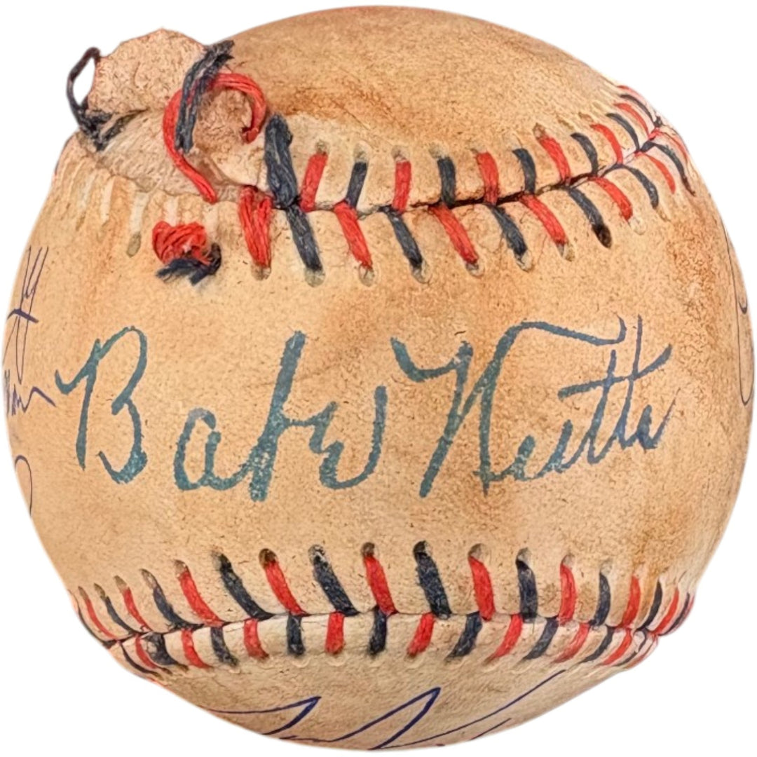 Sandlot Autographed/Signed Babe Ruth Ripped Custom Baseball 6 Sigs Beckett 52769