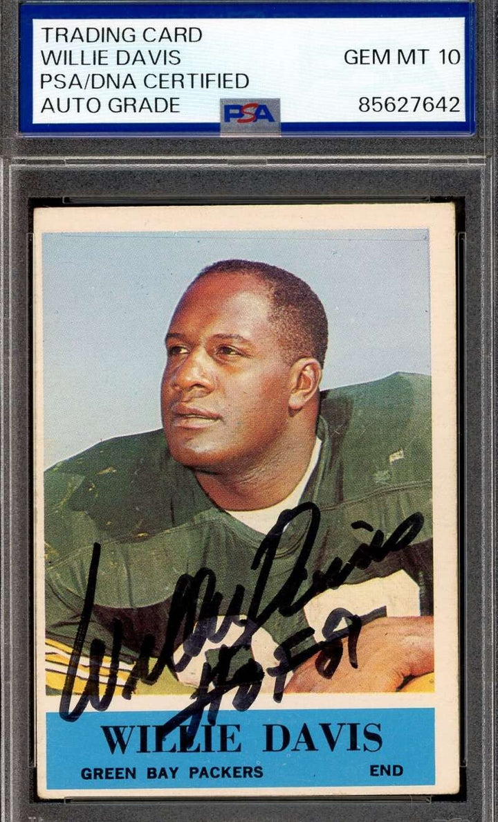 Willie Davis Gem Mint 10 PSA DNA Signed 1964 Philadelphia Rookie Autograph