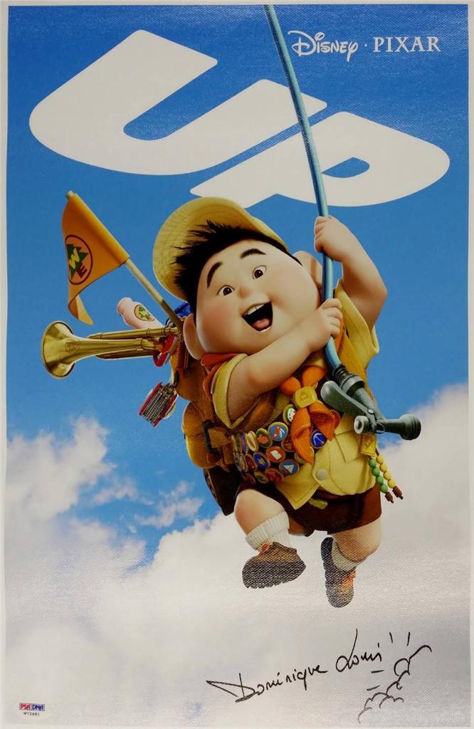 DOMINIQUE LOUIS SIGNED SKETCHED DISNEY PIXAR UP 11x17 CANVAS PHOTO PSA ANIMATOR