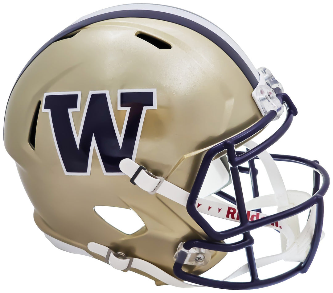 Washington Huskies Unsigned Gold Full Size Replica Speed Helmet