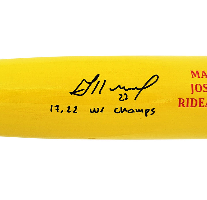 Jose Altuve Auto Yellow Sam Player Model Bat Astros 17 22 WS Champs Beckett Wit