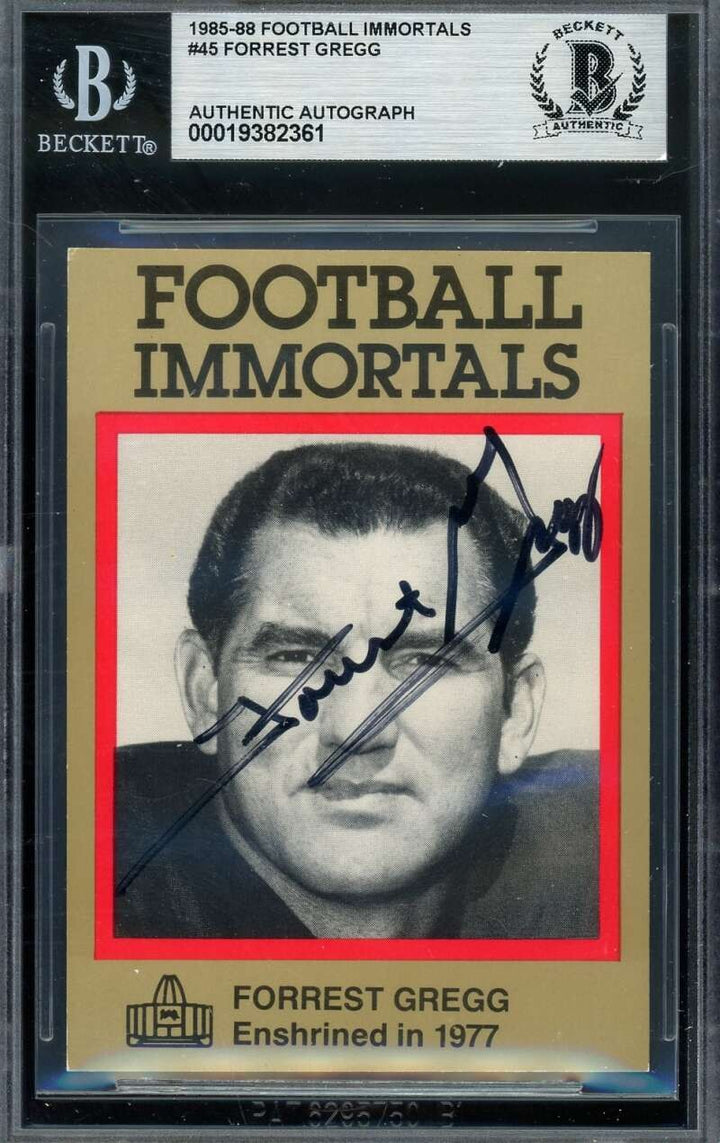 Forrest Gregg Beckett BAS Signed 1985-88 Football Immortals Autograph