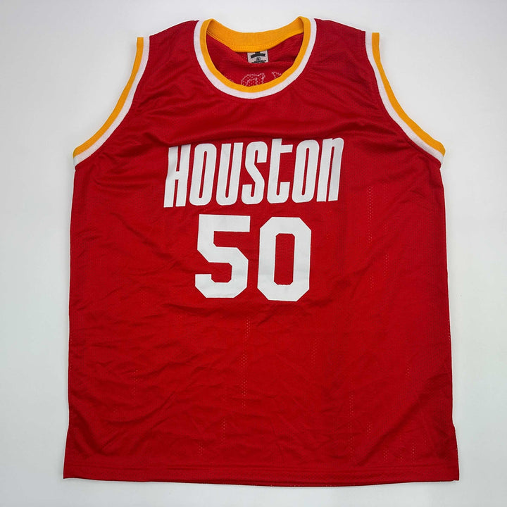 Facsimile Autographed Ralph Sampson Houston Red Reprint Jersey Size Men's XL