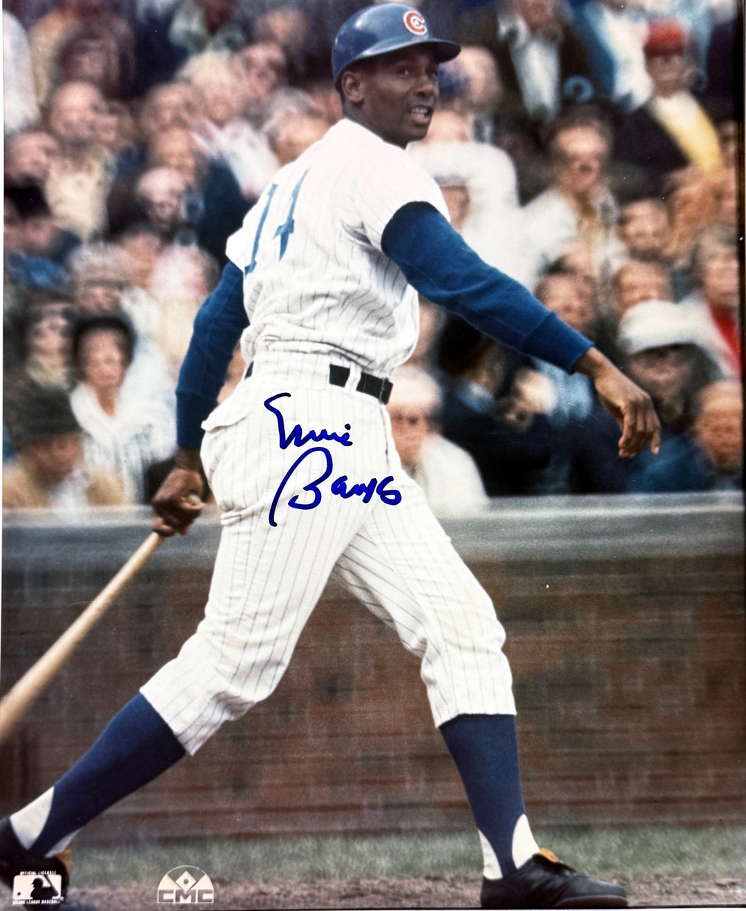 Ernie Banks signed Chicago Cubs MLB Licensed 8x10 Photo minor dings- COA/HOF