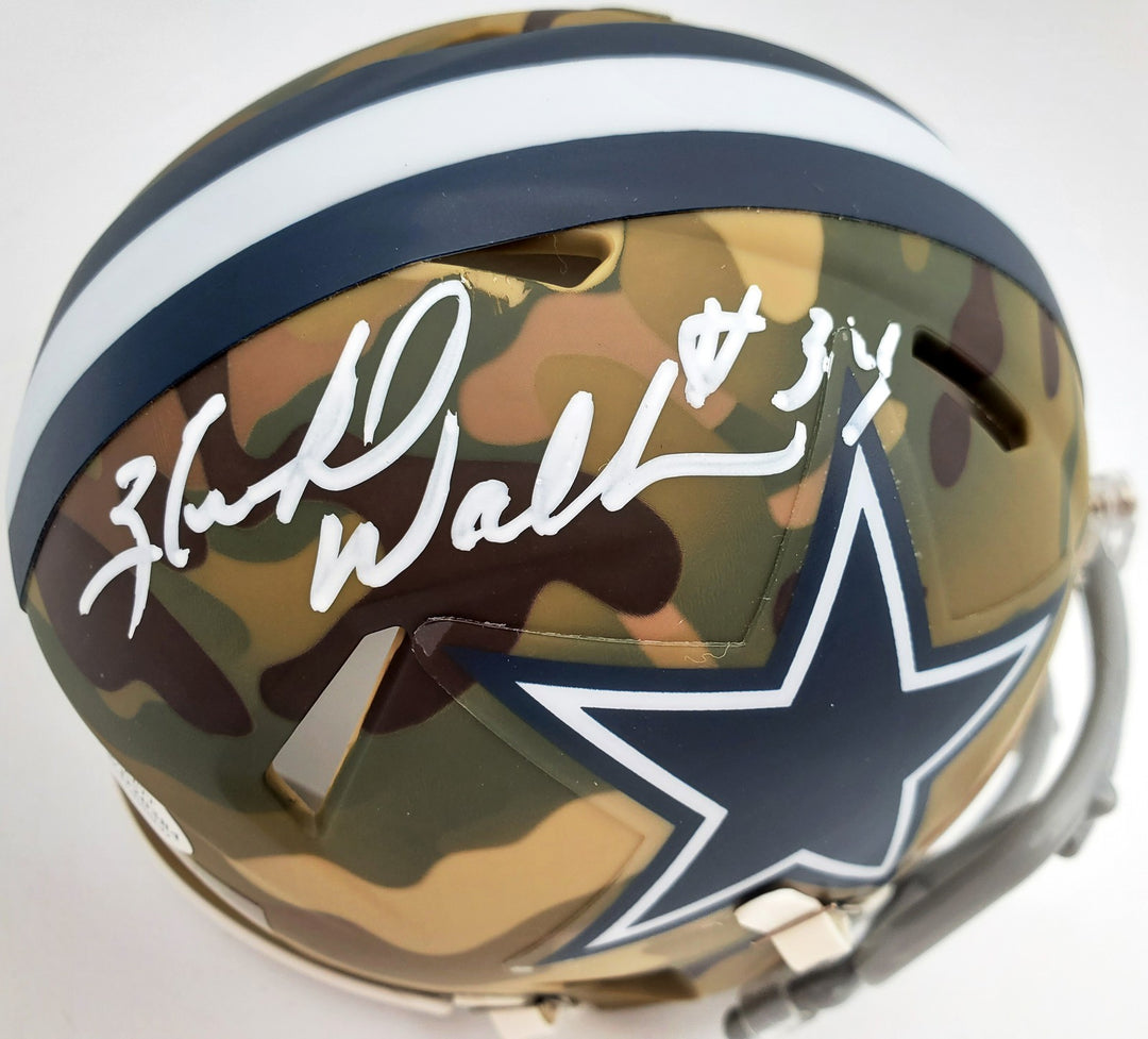 Herschel Walker Signed Dallas Cowboys Camo Speed Mini Helmet Beckett BAS