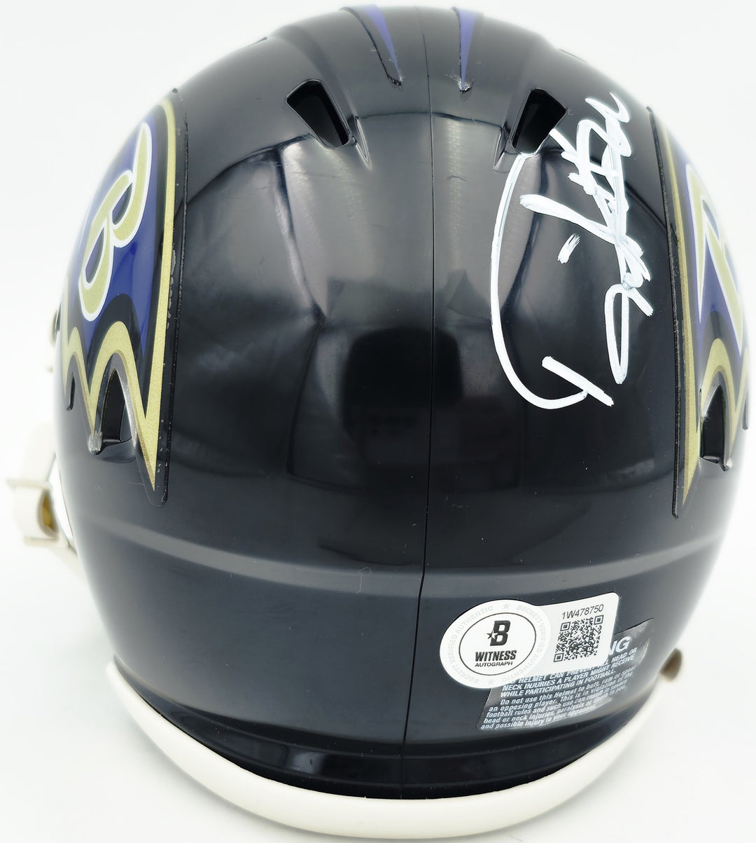 Derrick Henry Signed Baltimore Ravens Black Speed Mini Helmet Beckett Witness