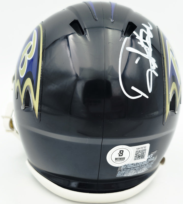 Derrick Henry Signed Baltimore Ravens Black Speed Mini Helmet Beckett Witness