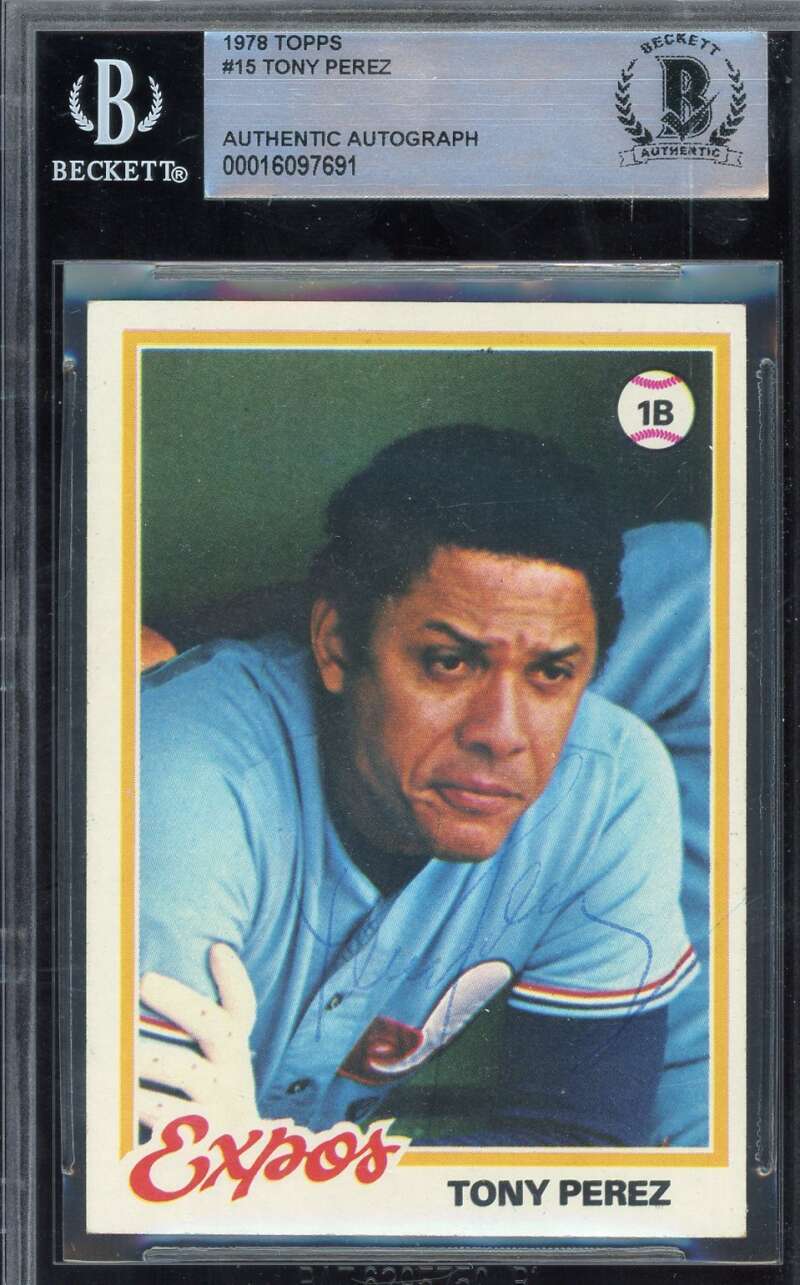Tony Perez Beckett BAS Vintage Signed 1978 Topps Autograph