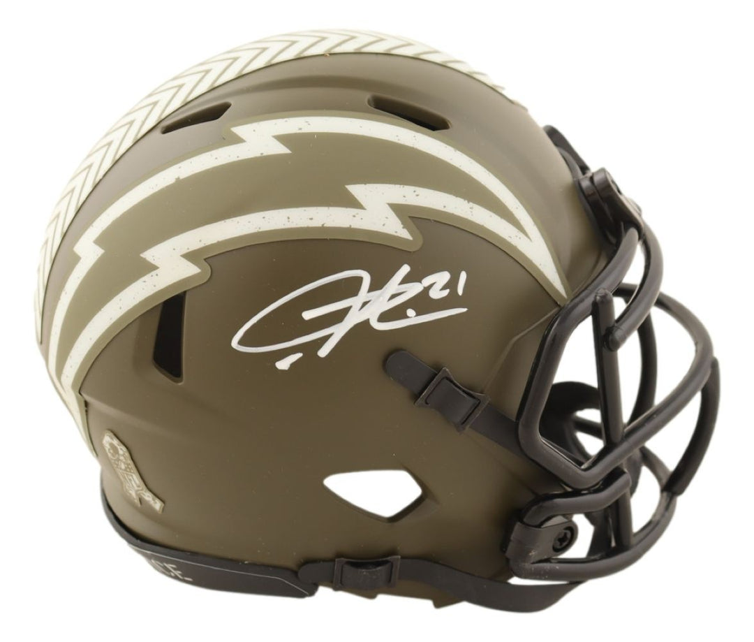 LaDainian Tomlinson Signed Chargers Salute To Service Mini Speed Helmet BAS