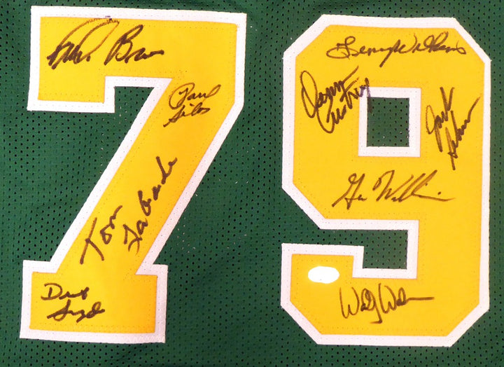 1978-79 NBA Champs Sonics Auto Green Jersey 9 Sigs Fred Brown, Lenny Wilkens MCS