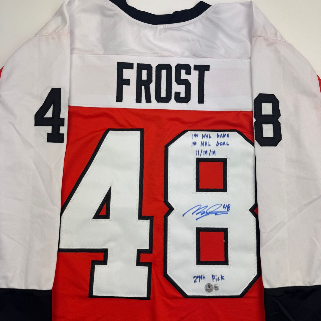 Autographed/Signed Morgan Frost Philadelphia Orange Jersey Beckett BAS COA