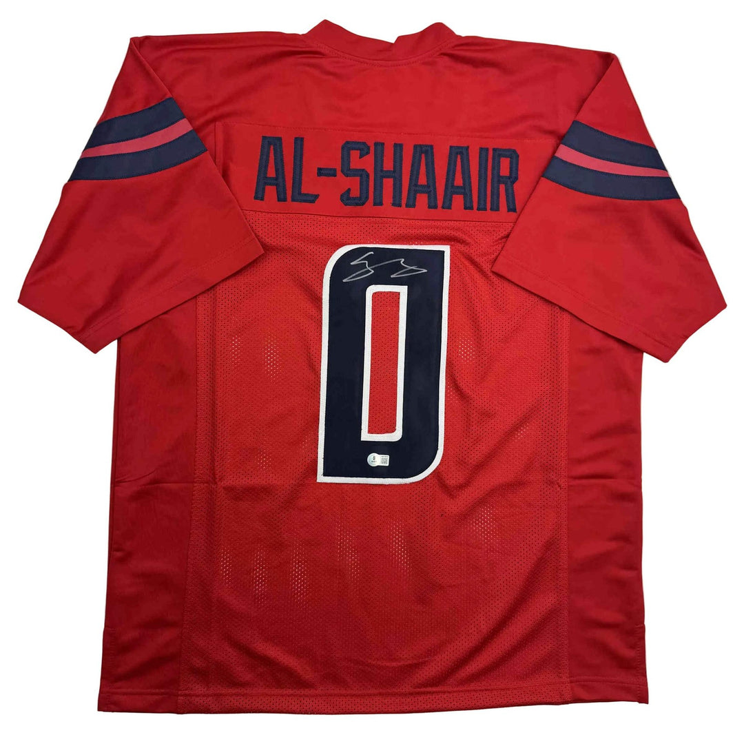 Autographed/Signed Azeez Al Shaair Houston Red Football Jersey Beckett BAS COA