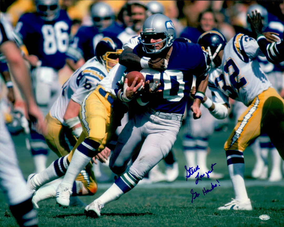 Steve Largent Signed 16x20 Photo Seattle Seahawks "Go Hawks!" MCS Holo #68117