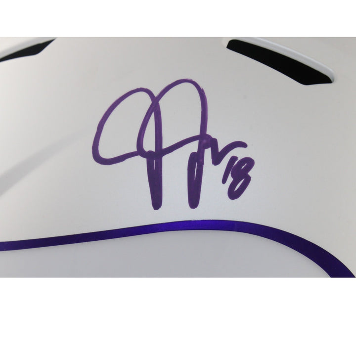 Justin Jefferson Autographed Minnesota Vikings F/S 2024 ALT Helmet Beckett 57903