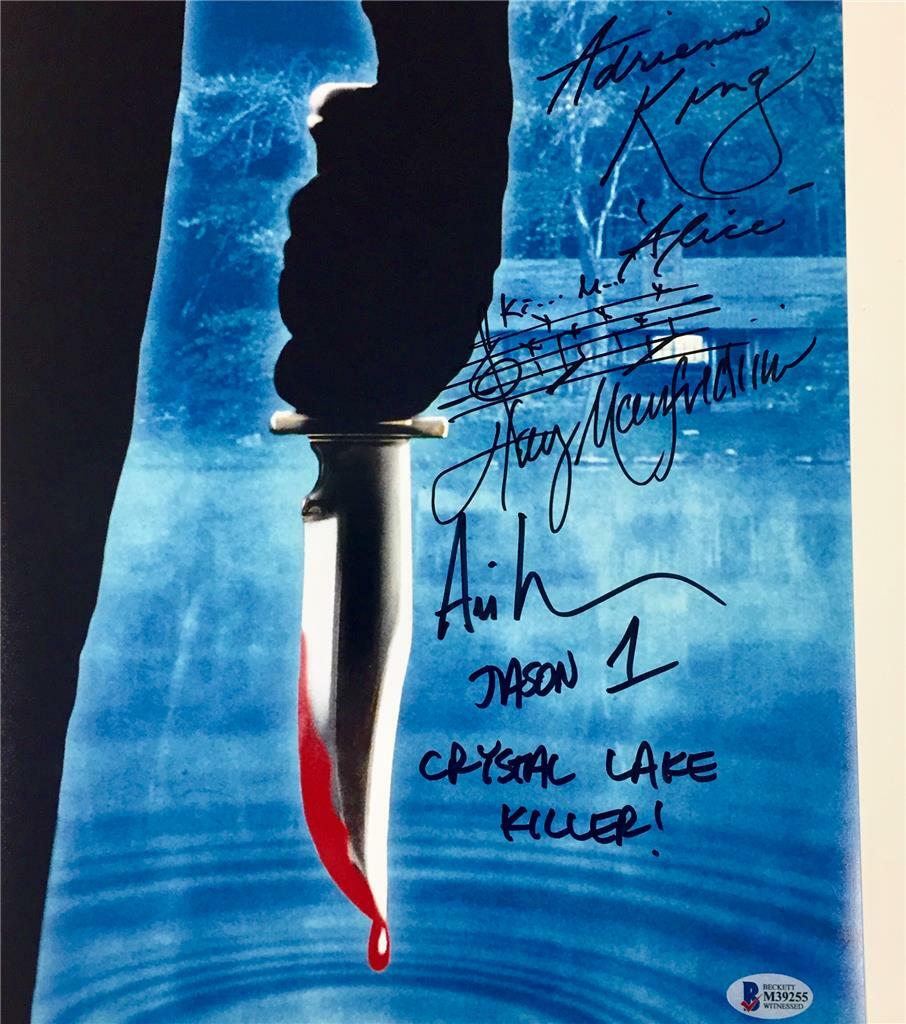 Friday the 13th signed 11x17 photo *BAS COA* Ari Lehman ADRIENNE KING Manfredini