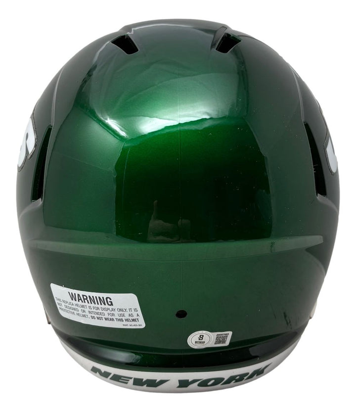 Justin Fields Signed New York Jets Full Size Replica Speed Helmet BAS