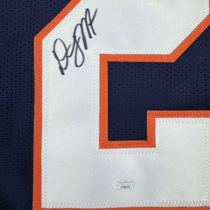 Framed Autographed/Signed D.J. DJ Moore 35x39 Chicago TB Blue Jersey JSA COA