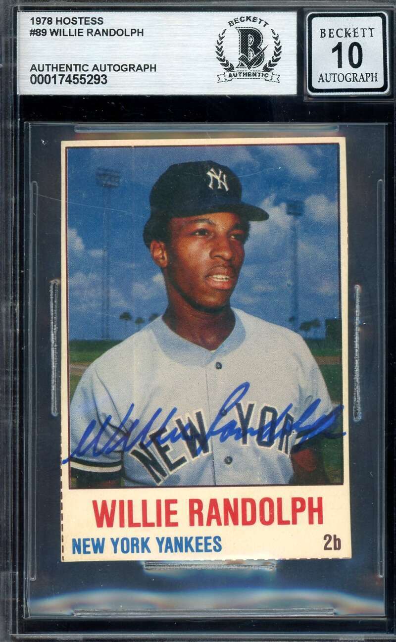 Willie Randolph Gem Mint 10 Beckett BAS Signed 1978 Hostess Autograph