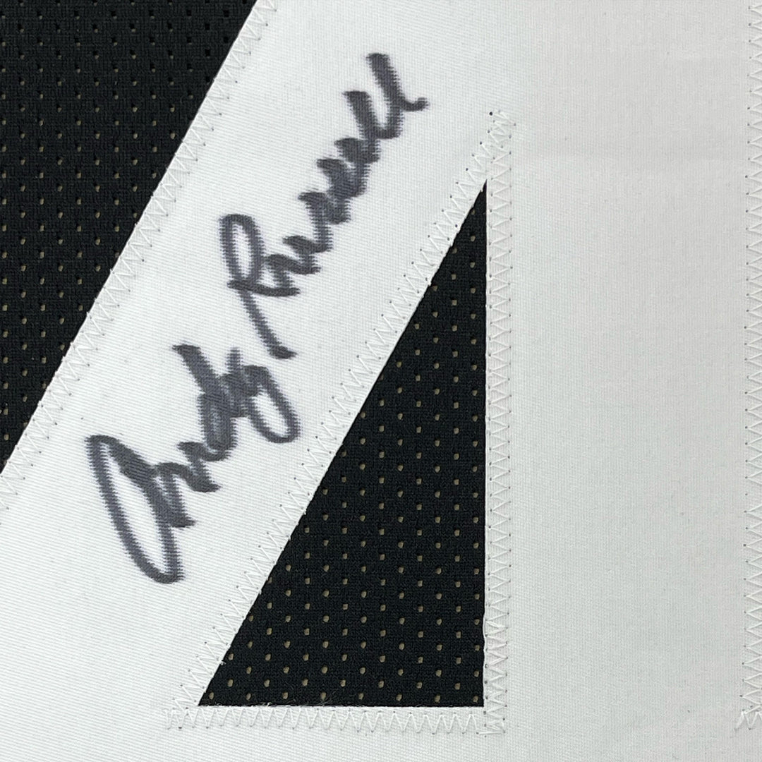 FRAMED Autographed/Signed ANDY RUSSELL 33x42 Pittsburgh Black Jersey JSA COA