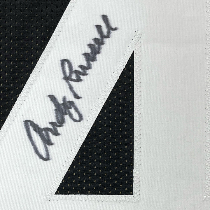 FRAMED Autographed/Signed ANDY RUSSELL 33x42 Pittsburgh Black Jersey JSA COA